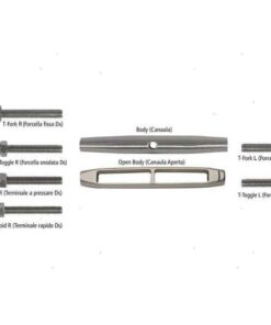 Modulaire spanner - roestvrij staal T-Fork R M10