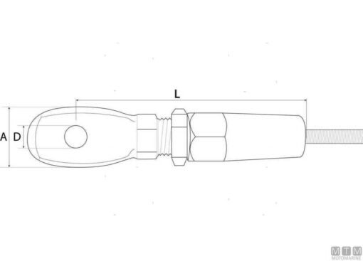 RVS Snelle Terminal met oog voor kabel 4mm - Afbeelding 2