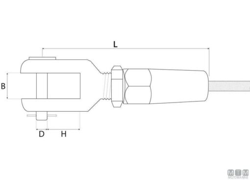 RVS Snelle Terminal met vork voor kabel 4mm - Afbeelding 2