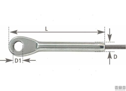 RVS Persklem met oog 7mm