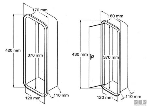 Zwarte Ingezette Doos zonder Deur 420 x 170mm - Afbeelding 2