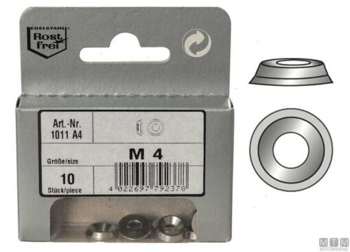 Blister 10pcs Rvs Conische ringen 4.3mm