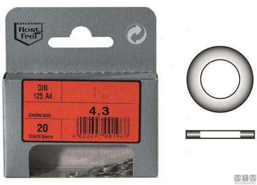 Blister 10pcs Rvs ringen 13mm Din 125