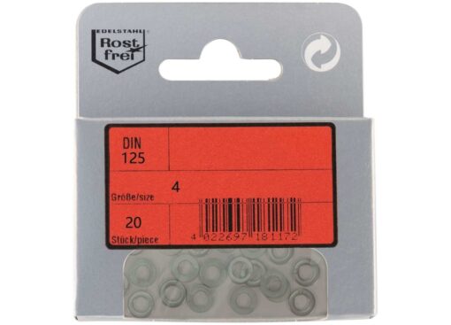 Pak Vlakke Ringen A4 DIN 125 D4mm 20st - Afbeelding 2