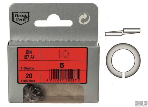 Blister 20pcs Rvs ringen 12mm Din 127