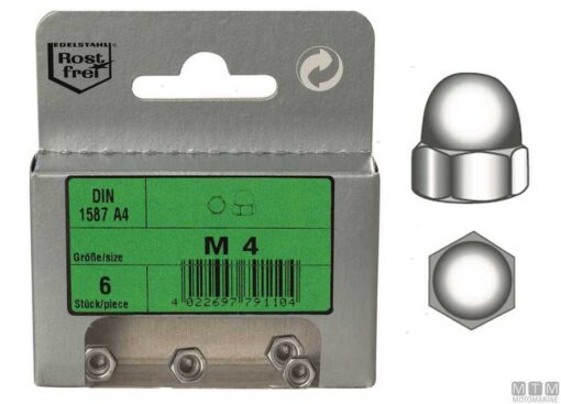 Blister 6pc Rvs Moeren M3 Din 1587
