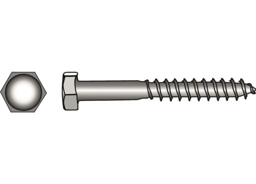 Pak Zeskant Kop Lag Schroeven A24 DIN 571 6x30mm 4st - Afbeelding 3