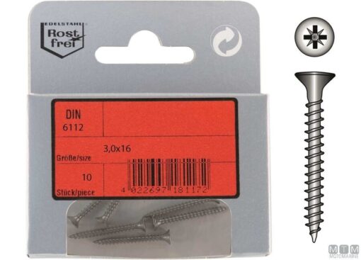 Pak Sleufkop Chipboard Schroeven A4 DIN 6112 4x30mm 8st