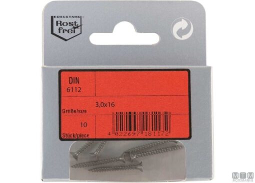 Pak Sleufkop Chipboard Schroeven A4 DIN 6112 4x30mm 8st - Afbeelding 2