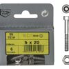 Blister 6 stuks Roestvrijstalen Schroeven Din912 4 x 25mm met Moeren