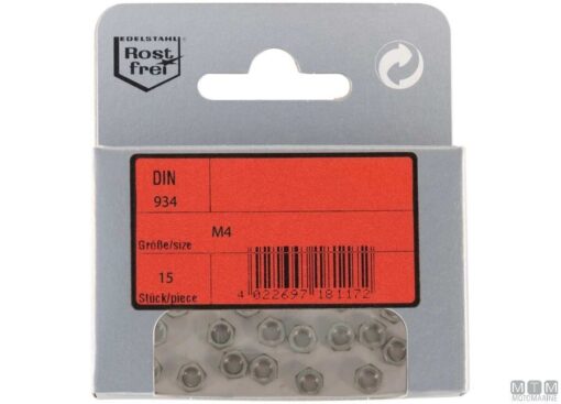 Pak Zeskantmoeren A4 DIN 934 M5 15st - Afbeelding 3