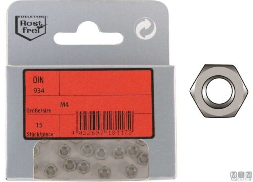 Pak Zeskantmoeren A4 DIN 934 M8 5st