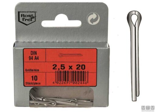 Blister 4pcs Rvs Splitpennen 5 x 50 Din 94