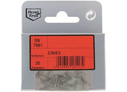 Pak cilinderkop Tapping Schroeven Phillips A4 DIN 7981 2,9x9,5mm 20st - Afbeelding 2