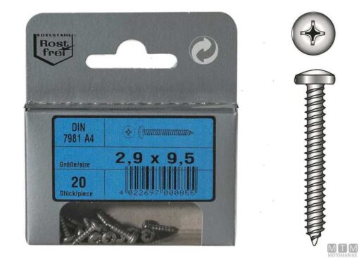 Blister 15pcs Rvs Schroeven 3,5x32 Din 7981
