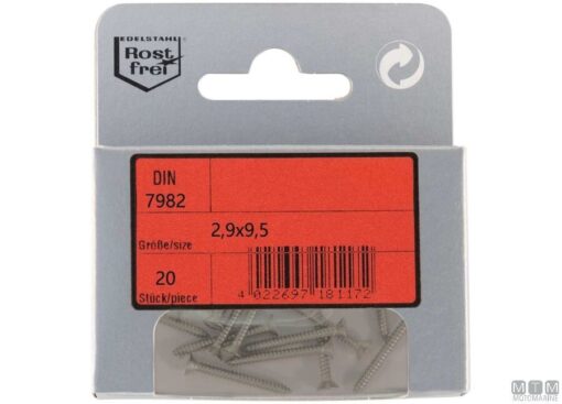 Pak Vlakke Kop Tapping Schroeven Phillips A4 DIN 7982 4,8x32mm 6st - Afbeelding 2