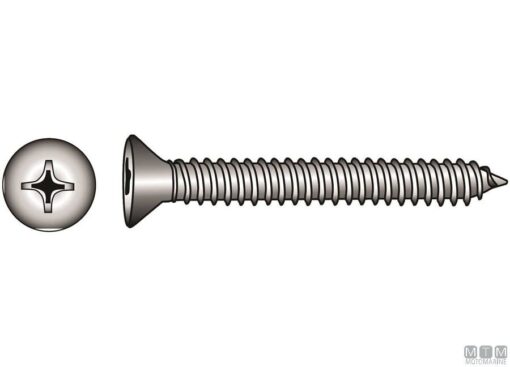 Pak Vlakke Kop Tapping Schroeven Phillips A4 DIN 7982 4,8x32mm 6st - Afbeelding 3