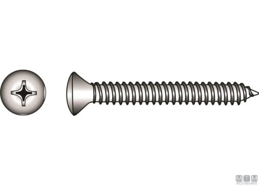 Pak Ovale Kop Tapping Schroeven Phillips A4 DIN 7983 6,3x25mm 6st - Afbeelding 3