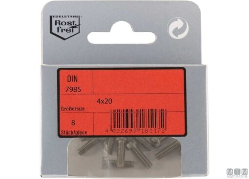 Pak cilinderkop Schroeven Phillips A4 DIN 7985 6x60 met Moeren 4st - Afbeelding 3