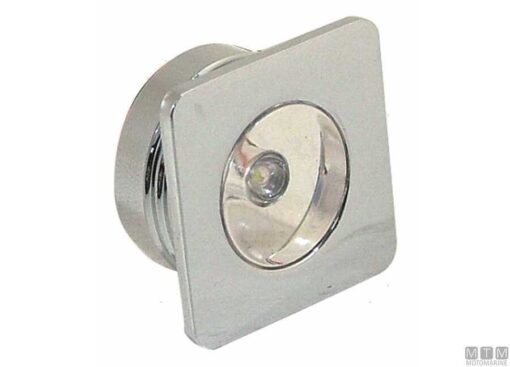 Verchroomde Led Welkomstlicht Vierkant 30 x 30mm koud licht