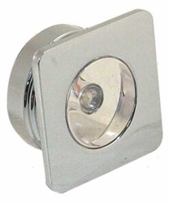 Verchroomde Led Welkomstlicht Vierkant 30 x 30mm koud licht