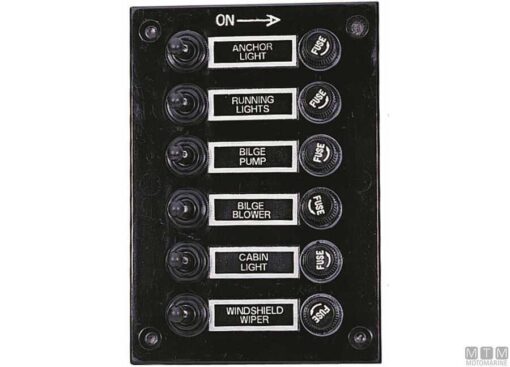 Standaard Paneel - 6 schakelaars + 10amp zekering