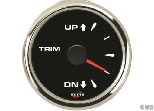 Trim Gauge ECMS zwart-chroom 0-190 Ohm 52mm