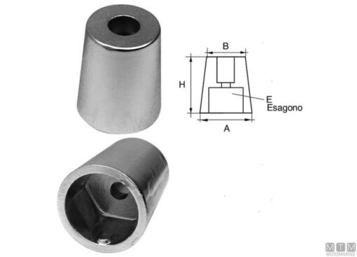 Aluminium Zeshoekige Anode Martyr voor Schacht 40mm