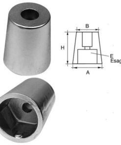 Aluminium Zeshoekige Anode Martyr voor Schacht 25mm