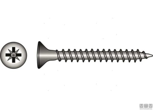 Rvs platte kop phillips spaanplaat schroeven din 6112 mm 5x20 verpakking 10 / stuks - Afbeelding 2